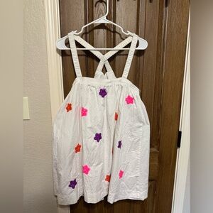 TCEC White Dress Sequin Star Accents